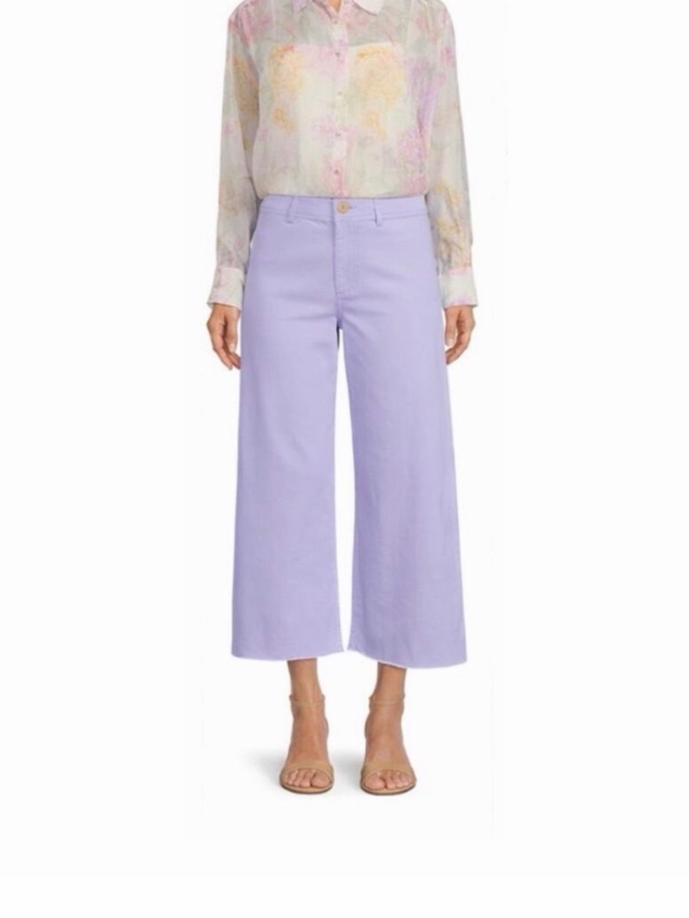 ANTONIO MELANI Lavender Cropped Wide-Leg Jeans